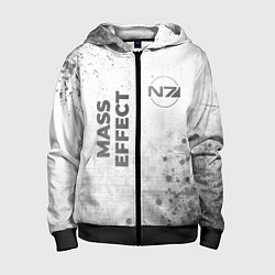 Толстовка на молнии детская Mass Effect - white gradient вертикально, цвет: 3D-черный