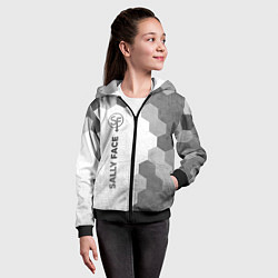 Толстовка на молнии детская Sally Face - white gradient по-вертикали, цвет: 3D-черный — фото 2