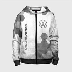 Толстовка на молнии детская Volkswagen - white gradient вертикально, цвет: 3D-черный