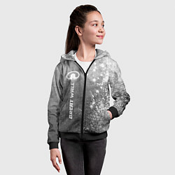 Толстовка на молнии детская Great Wall - grey gradient по-вертикали, цвет: 3D-черный — фото 2