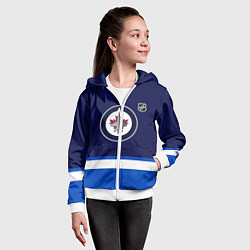Толстовка на молнии детская Виннипег Джетс хоккей, цвет: 3D-белый — фото 2