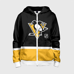Толстовка на молнии детская Питтсбург Пингвинз хоккей, цвет: 3D-белый