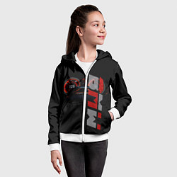 Толстовка на молнии детская BMW спидометр и надпись, цвет: 3D-белый — фото 2