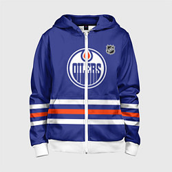 Толстовка на молнии детская Эдмонтон Ойлерз хоккей, цвет: 3D-белый