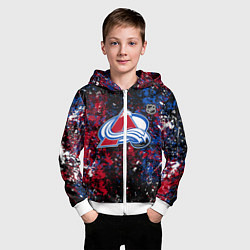 Толстовка на молнии детская Colorado Avalanche NHL black, цвет: 3D-белый — фото 2