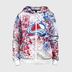 Толстовка на молнии детская Colorado Avalanche NHL white, цвет: 3D-белый