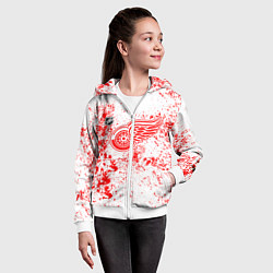 Толстовка на молнии детская Detroit Red Wings NHL white, цвет: 3D-белый — фото 2