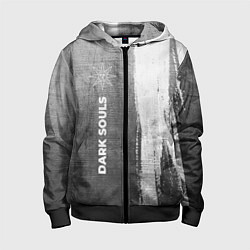 Толстовка на молнии детская Dark Souls - grey gradient по-вертикали, цвет: 3D-черный