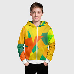 Толстовка на молнии детская Настроение в цветных тонах, цвет: 3D-белый — фото 2