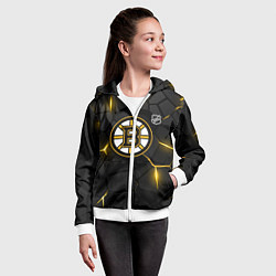 Толстовка на молнии детская Бостон Брюинз - плиты с подсветкой, цвет: 3D-белый — фото 2