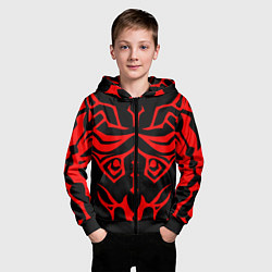 Толстовка на молнии детская Тату ситха, цвет: 3D-черный — фото 2