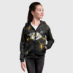 Толстовка на молнии детская Нэшвилл Предаторз - НХЛ хоккей, цвет: 3D-черный — фото 2