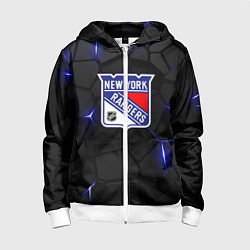 Толстовка на молнии детская Нью Йорк Рейнджерс - НХЛ хоккей, цвет: 3D-белый