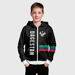 Толстовка на молнии детская Dagestan republic, цвет: 3D-белый — фото 2