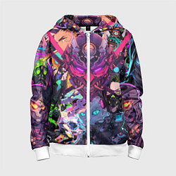 Толстовка на молнии детская Стиль Cyberpunk, цвет: 3D-белый