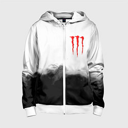 Толстовка на молнии детская Monster energy splash smoke, цвет: 3D-белый