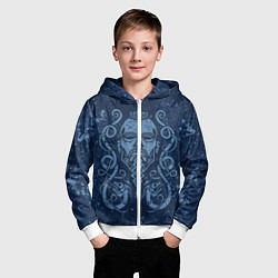 Толстовка на молнии детская Викинг орнамент, цвет: 3D-белый — фото 2