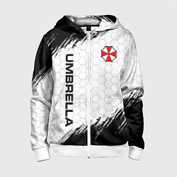 Толстовка на молнии детская Амбрелла - белые соты, цвет: 3D-белый