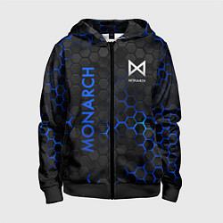 Толстовка на молнии детская Мехагодзилла синий, цвет: 3D-черный