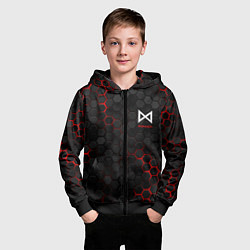 Толстовка на молнии детская Мехагодзилла красный, цвет: 3D-черный — фото 2