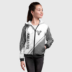 Толстовка на молнии детская Destiny - white gradient вертикально, цвет: 3D-черный — фото 2