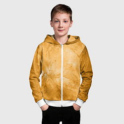 Толстовка на молнии детская Абстракция - bright yellow, цвет: 3D-белый — фото 2