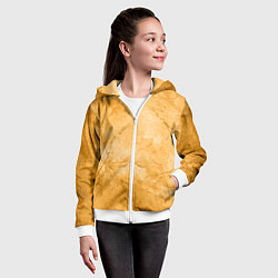 Толстовка на молнии детская Абстракция - bright yellow, цвет: 3D-белый — фото 2