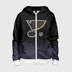 Толстовка на молнии детская Сент Луис Блюз - градиент, цвет: 3D-белый