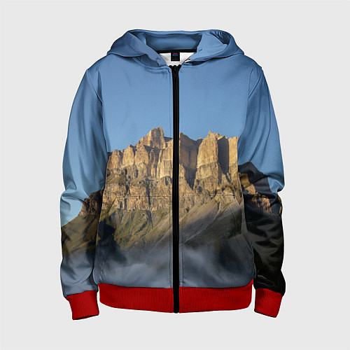 Детская толстовка на молнии Гора Метиген / 3D-Красный – фото 1