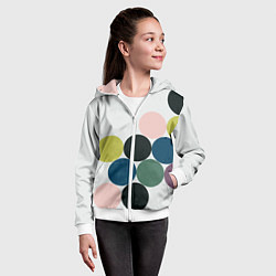 Толстовка на молнии детская Кластер чил - абстракция, цвет: 3D-белый — фото 2