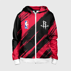 Толстовка на молнии детская Хьюстон Рокетс - цвета команды, цвет: 3D-белый