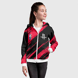 Толстовка на молнии детская Хьюстон Рокетс - цвета команды, цвет: 3D-белый — фото 2