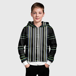 Толстовка на молнии детская Neon yellow blue white, цвет: 3D-белый — фото 2