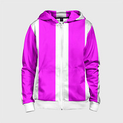 Толстовка на молнии детская Color white pink line, цвет: 3D-белый