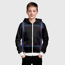 Толстовка на молнии детская Neon pink light blue, цвет: 3D-белый — фото 2