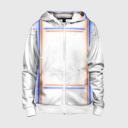 Толстовка на молнии детская Neon white orange blue, цвет: 3D-белый