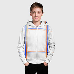 Толстовка на молнии детская Neon white orange blue, цвет: 3D-белый — фото 2