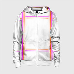 Толстовка на молнии детская Neon white orange pink, цвет: 3D-белый