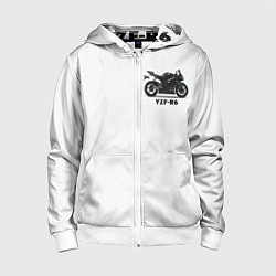 Толстовка на молнии детская Sports bikes, цвет: 3D-белый
