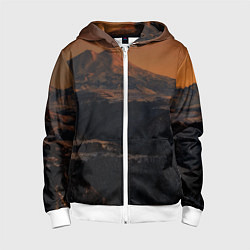 Толстовка на молнии детская Эльбрус, цвет: 3D-белый