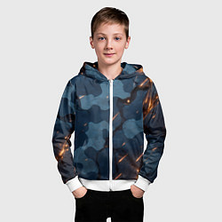 Толстовка на молнии детская Камуфляжные плиты текстура, цвет: 3D-белый — фото 2