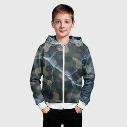 Толстовка на молнии детская Ледяной камуфляж, цвет: 3D-белый — фото 2