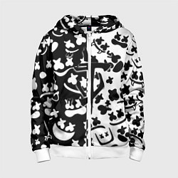 Толстовка на молнии детская Doom x Marshmello pattern, цвет: 3D-белый