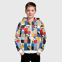 Толстовка на молнии детская Геометрический балаган, цвет: 3D-белый — фото 2