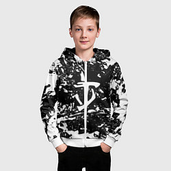 Толстовка на молнии детская Doom краски белые штрихи, цвет: 3D-белый — фото 2