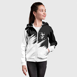 Толстовка на молнии детская Doom краски черно белый, цвет: 3D-белый — фото 2