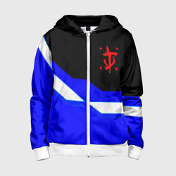 Толстовка на молнии детская Doom sport geometry, цвет: 3D-белый