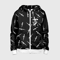 Толстовка на молнии детская Doom army, цвет: 3D-белый