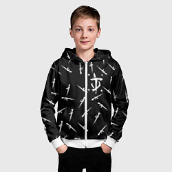 Толстовка на молнии детская Doom army, цвет: 3D-белый — фото 2