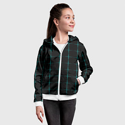 Толстовка на молнии детская Color black blue crosses, цвет: 3D-белый — фото 2